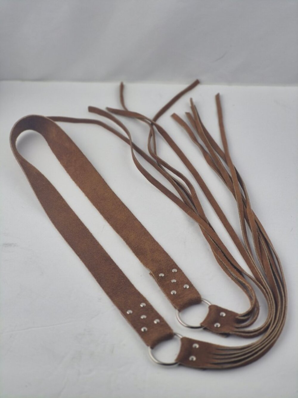 Suede Fringe Tie Waist O-Ring Belt Boho Festival Hippy Earthy Cowgirl Western - Picture 2 of 16